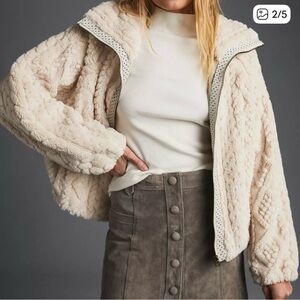 Pilcro Cropped Sherpa Jacket from Anthropologie